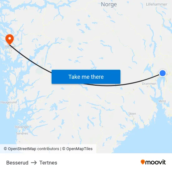Besserud to Tertnes map