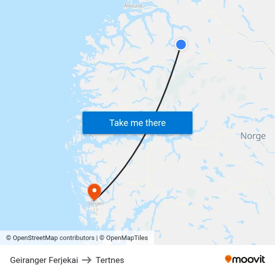 Geiranger Ferjekai to Tertnes map
