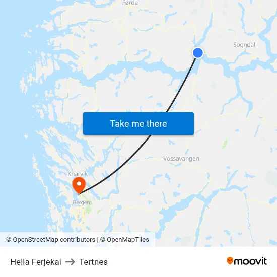 Hella Ferjekai to Tertnes map