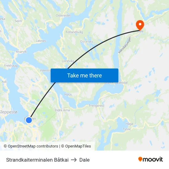 Strandkaiterminalen Båtkai to Dale map