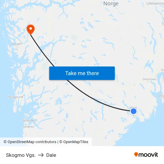 Skogmo Vgs. to Dale map