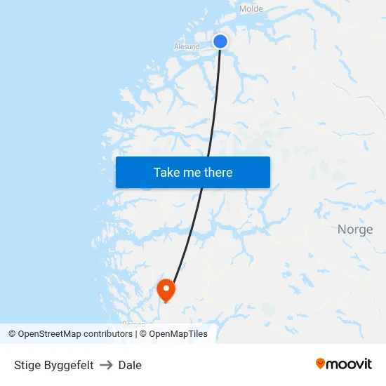 Stige Byggefelt to Dale map