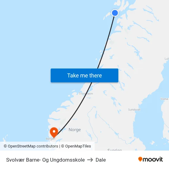 Svolvær Barne- Og Ungdomsskole to Dale map