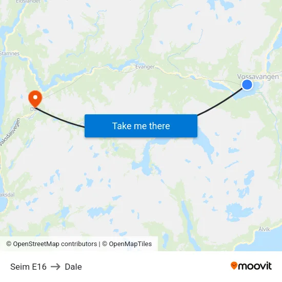 Seim E16 to Dale map