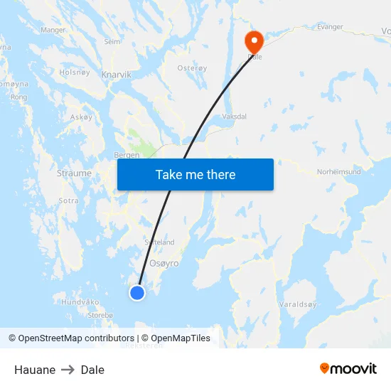 Hauane to Dale map