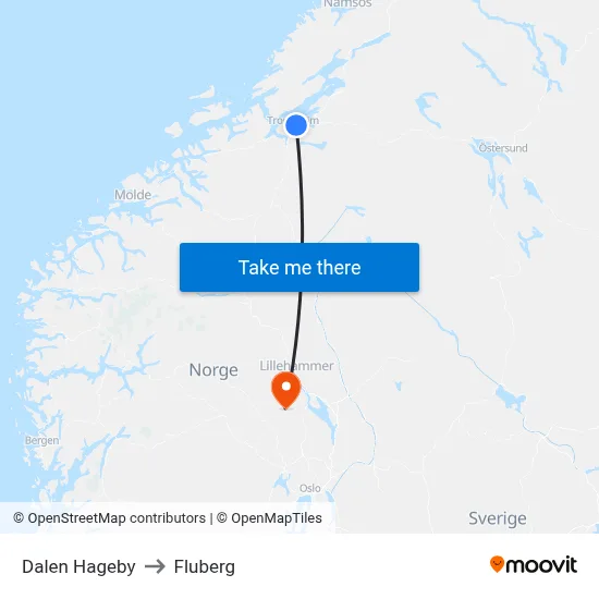 Dalen Hageby to Fluberg map
