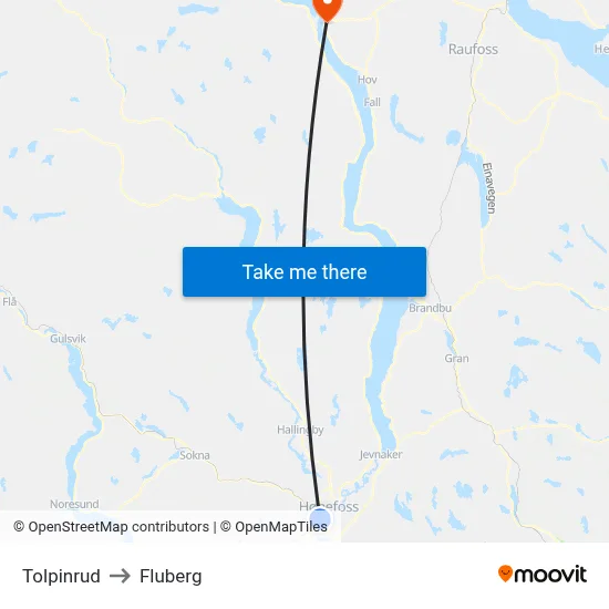 Tolpinrud to Fluberg map