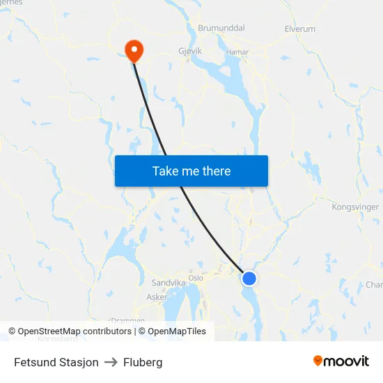 Fetsund Stasjon to Fluberg map