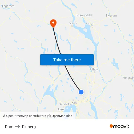 Dam to Fluberg map