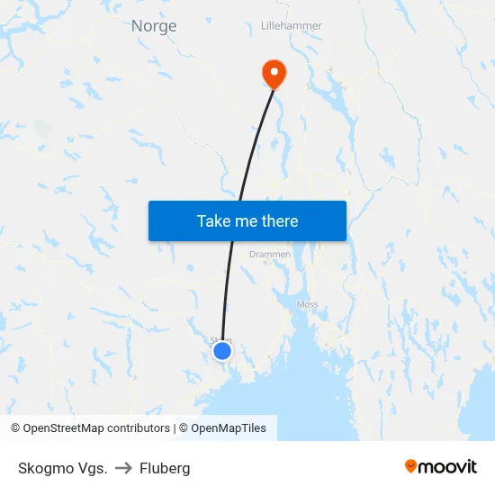 Skogmo Vgs. to Fluberg map