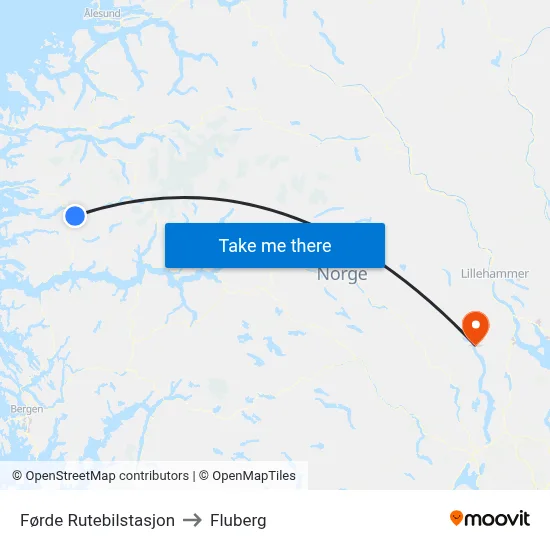 Førde Rutebilstasjon to Fluberg map