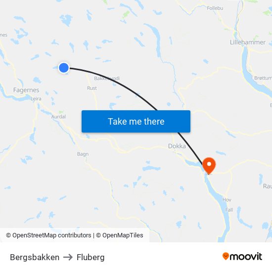 Bergsbakken to Fluberg map