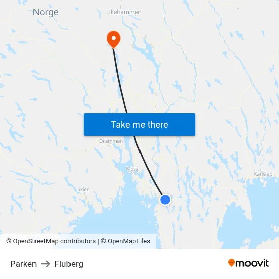 Parken to Fluberg map