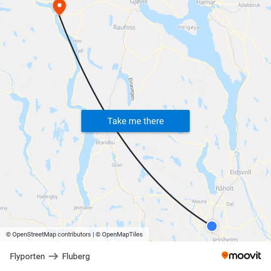 Flyporten to Fluberg map