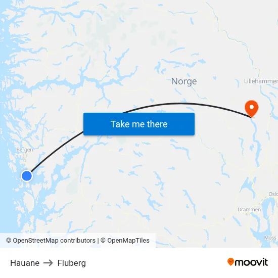 Hauane to Fluberg map