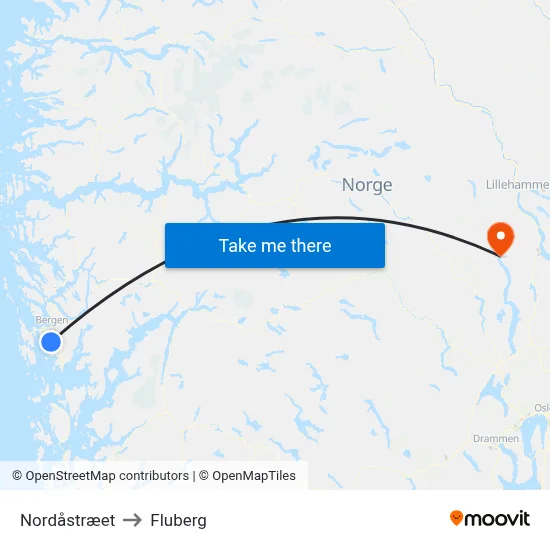 Nordåstræet to Fluberg map
