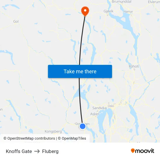 Knoffs Gate to Fluberg map