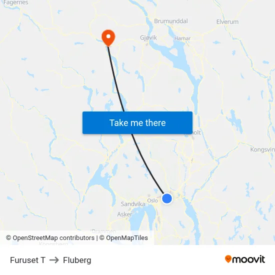Furuset T to Fluberg map