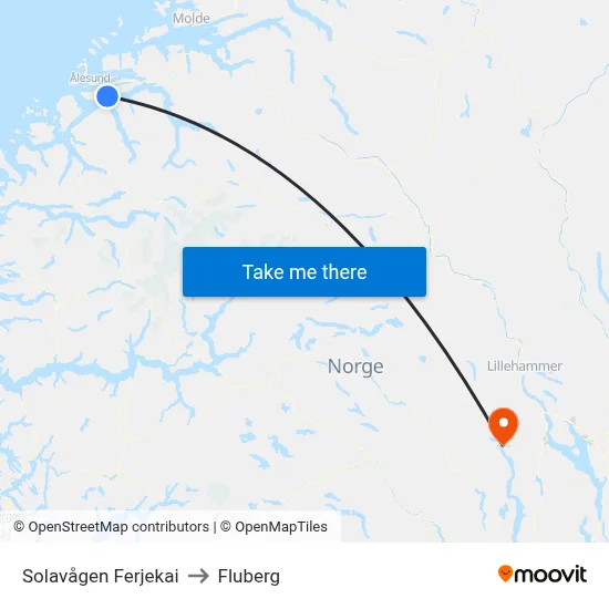 Solavågen Ferjekai to Fluberg map