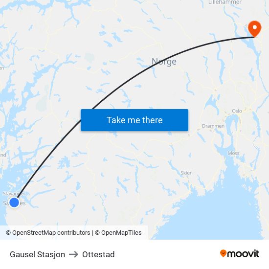 Gausel Stasjon to Ottestad map