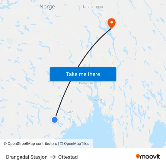 Drangedal Stasjon to Ottestad map