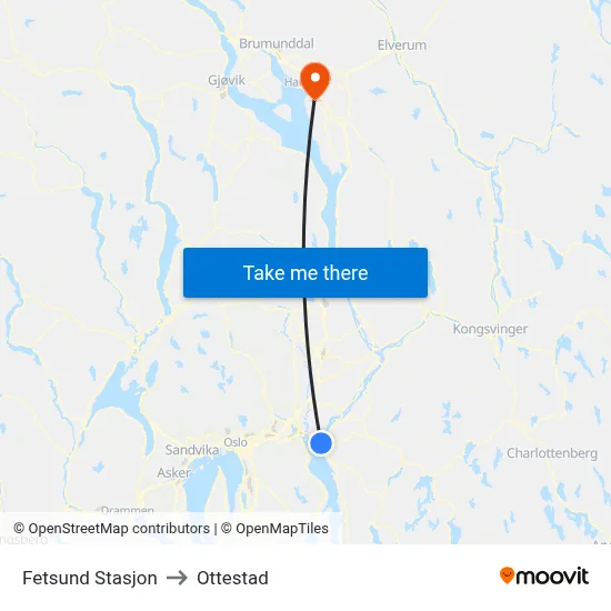 Fetsund Stasjon to Ottestad map