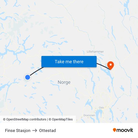 Finse Stasjon to Ottestad map