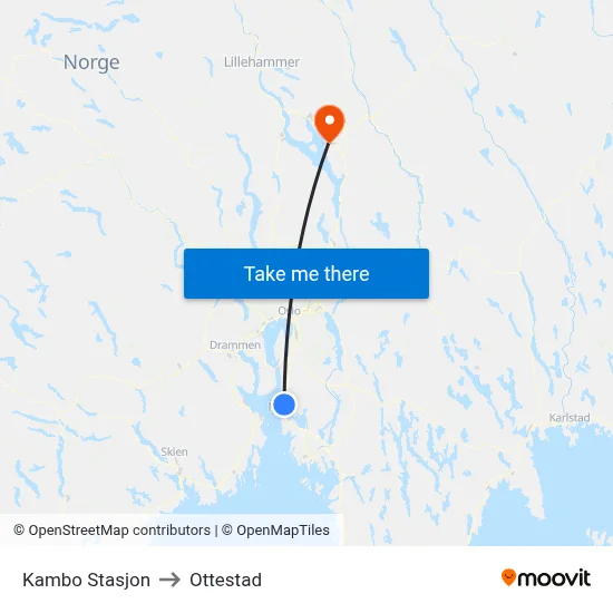 Kambo Stasjon to Ottestad map