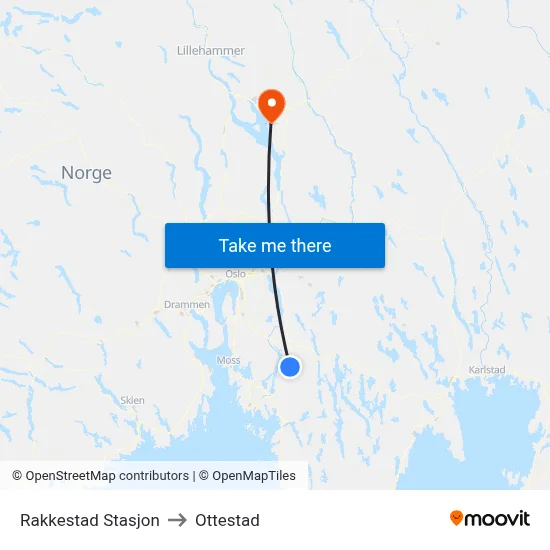 Rakkestad Stasjon to Ottestad map