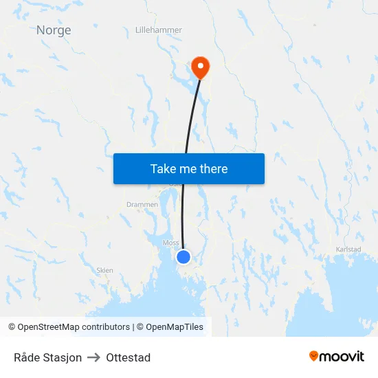 Råde Stasjon to Ottestad map