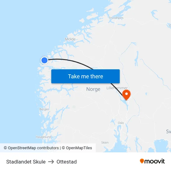 Stadlandet Skule to Ottestad map