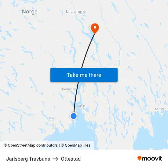 Jarlsberg Travbane to Ottestad map