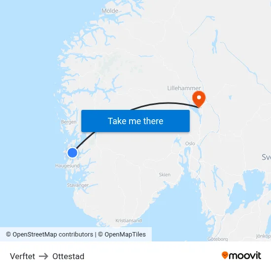 Verftet to Ottestad map