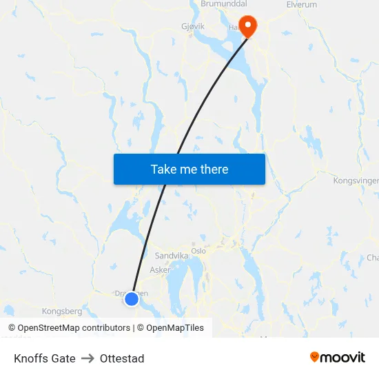 Knoffs Gate to Ottestad map