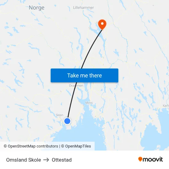 Omsland Skole to Ottestad map