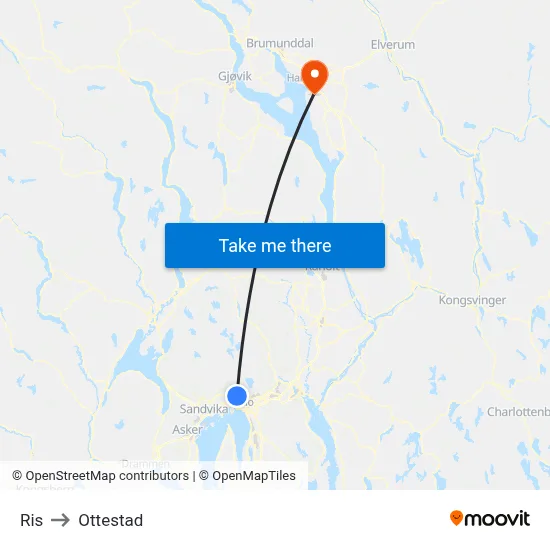 Ris to Ottestad map
