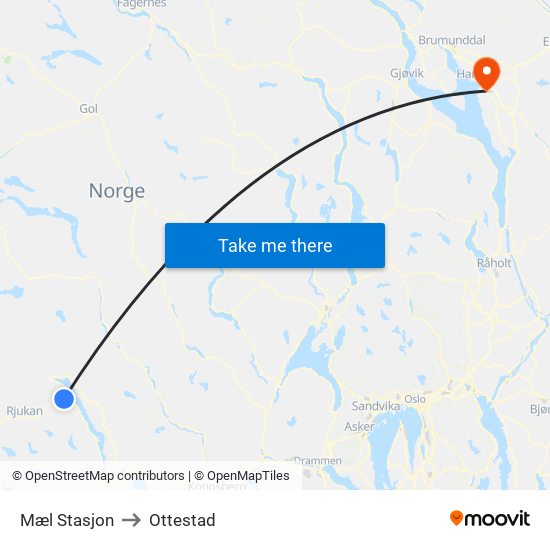 Mæl Stasjon to Ottestad map