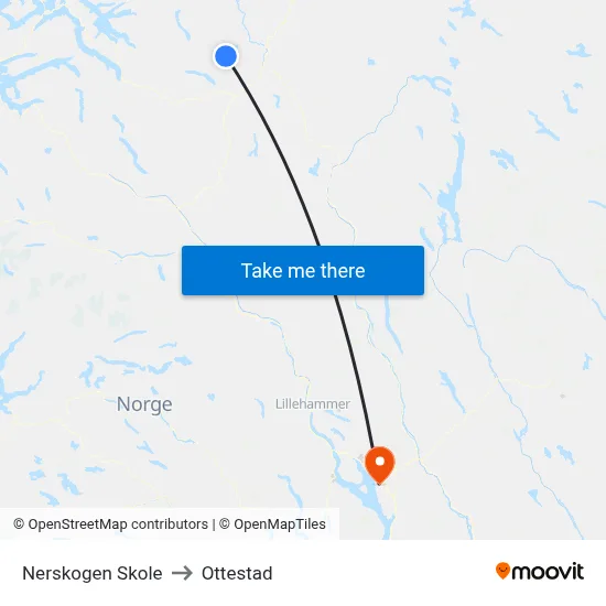 Nerskogen Skole to Ottestad map