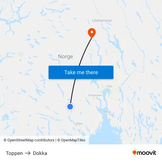 Toppen to Dokka map