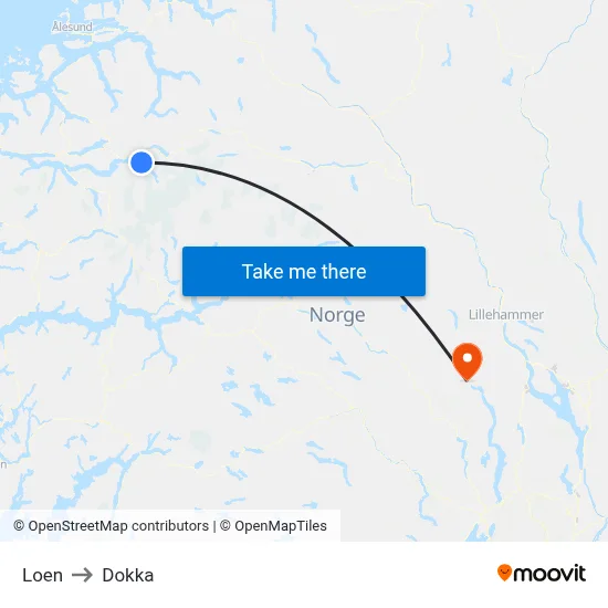 Loen to Dokka map