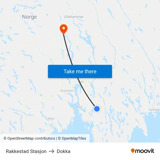 Rakkestad Stasjon to Dokka map