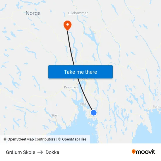 Grålum Skole to Dokka map