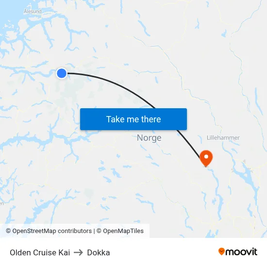 Olden Cruise Kai to Dokka map
