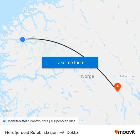 Nordfjordeid Rutebilstasjon to Dokka map