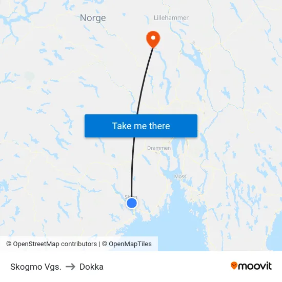Skogmo Vgs. to Dokka map