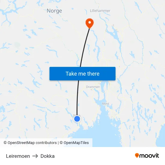 Leiremoen to Dokka map