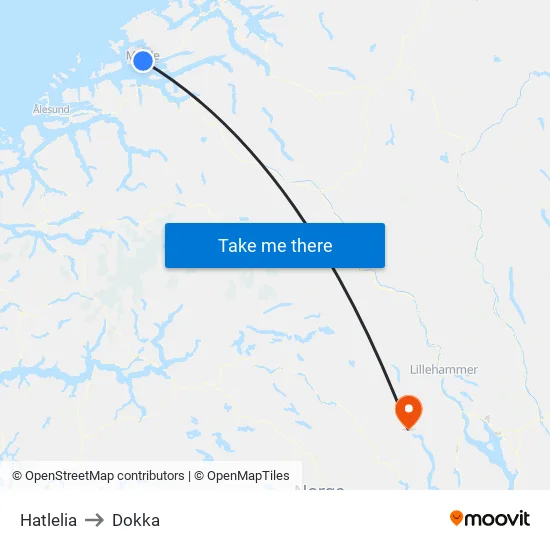 Hatlelia to Dokka map
