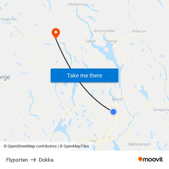 Flyporten to Dokka map