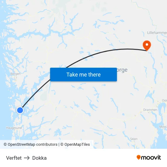 Verftet to Dokka map