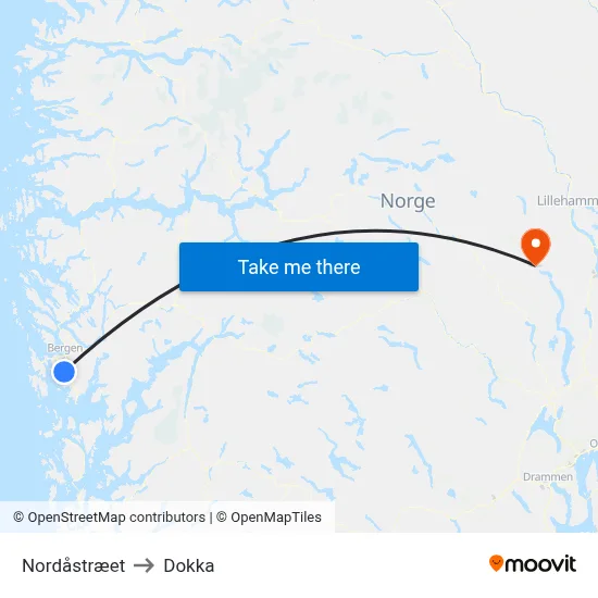 Nordåstræet to Dokka map